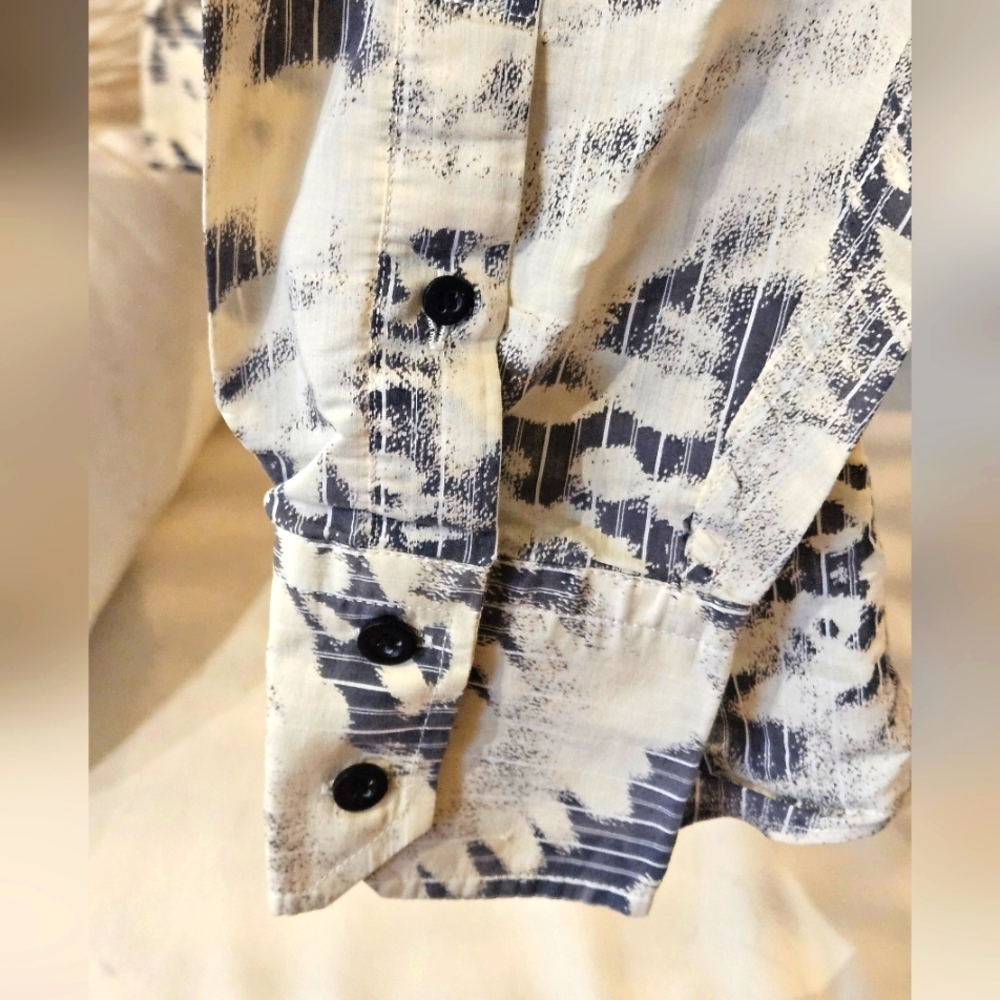 Mens Floral Abstract 80's Style Shirt - Picture 4 of 4